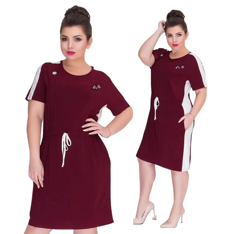 2019 Summer Dress Short Sleeve Casual Women Dress Plus Size Women Clothing Navy Big Size Short Dress 5XL 6XL Vestidos
2019 Summer Dress Short Sleeve Casual Women Dress Plus Size Women Clothing Navy Big Size Short Dress 5XL 6XL Vestidos