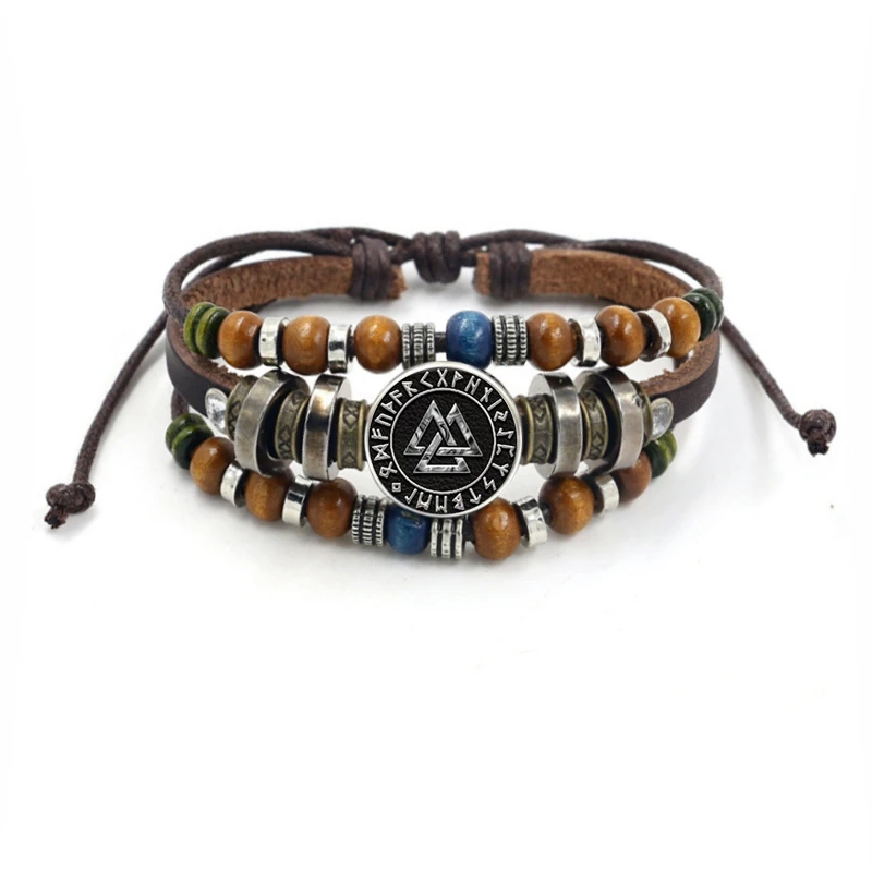 Vintage Viking Beads Multilayer Leather Rope Bracelet Glass Dome Snap Button Bracelets For Men Women Punk Jewelry Accessories
Vintage Viking Beads Multilayer Leather Rope Bracelet Glass Dome Snap Button Bracelets For Men Women Punk Jewelry Accessories