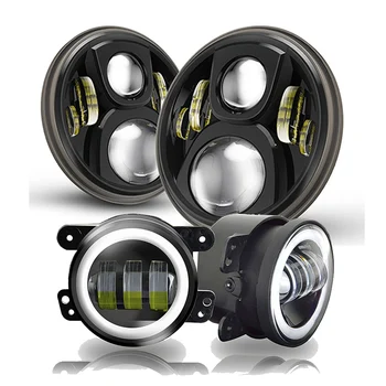 TNOOG H4 7 inch Round LED Headlight for Jeep Wrangler JK CJ Hummer High/Low Dual Beam + Black 4inch LED Front Fog Light
TNOOG H4 7 inch Round LED Headlight for Jeep Wrangler JK CJ Hummer High/Low Dual Beam + Black 4inch LED Front Fog Light