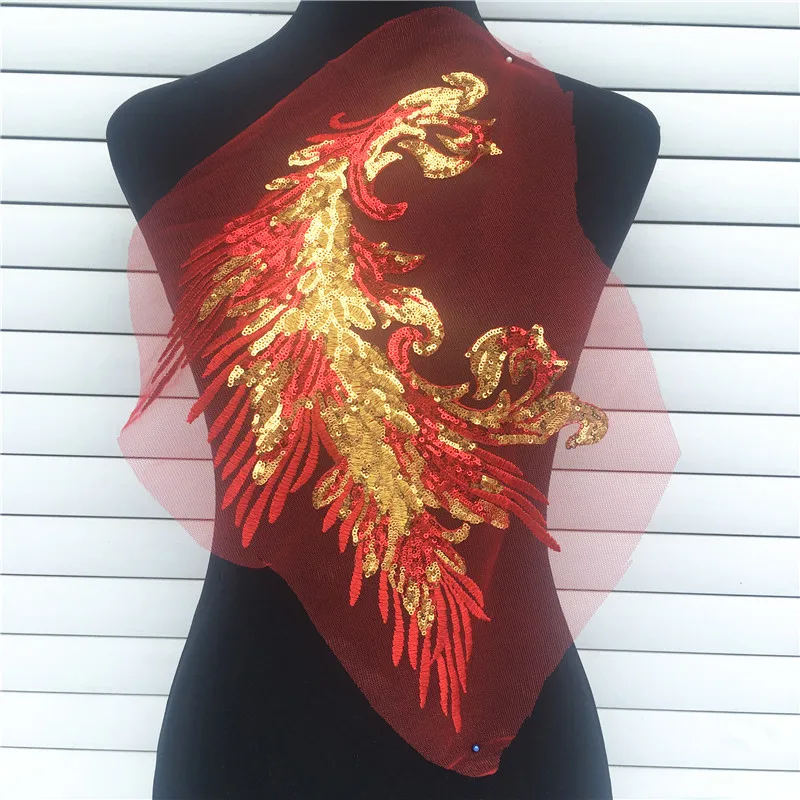 Red Embroidered Lace Sequins Peacock Feather Wing Patches Sewing Applique DIY For Lady Garment Dress Cheongsam Craft Decoration
Red Embroidered Lace Sequins Peacock Feather Wing Patches Sewing Applique DIY For Lady Garment Dress Cheongsam Craft Decoration