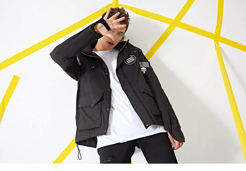 Aolamegs Down Jacket Men Solid Thick Hooded Winter Jacket Men Stand Collar Couple Parkas Casual Windproof Coat Mens Winter Brand (27)