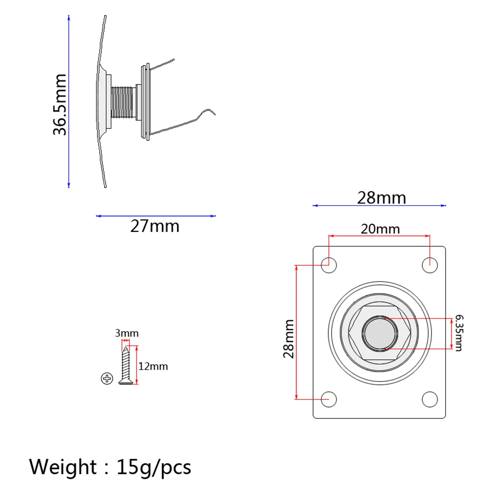 6.35mm 1/4'' Jack Plate Socket & Electric Guitar Neck Plate for for Strat Tele LP SG Guitars