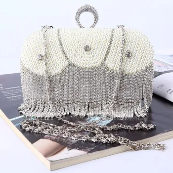 81-1 European and American High-grade Evening Bag Pearls Diamond Handbag Pure handmade bead Embroidered Bag.
81-1 European and American High-grade Evening Bag Pearls Diamond Handbag Pure handmade bead Embroidered Bag.