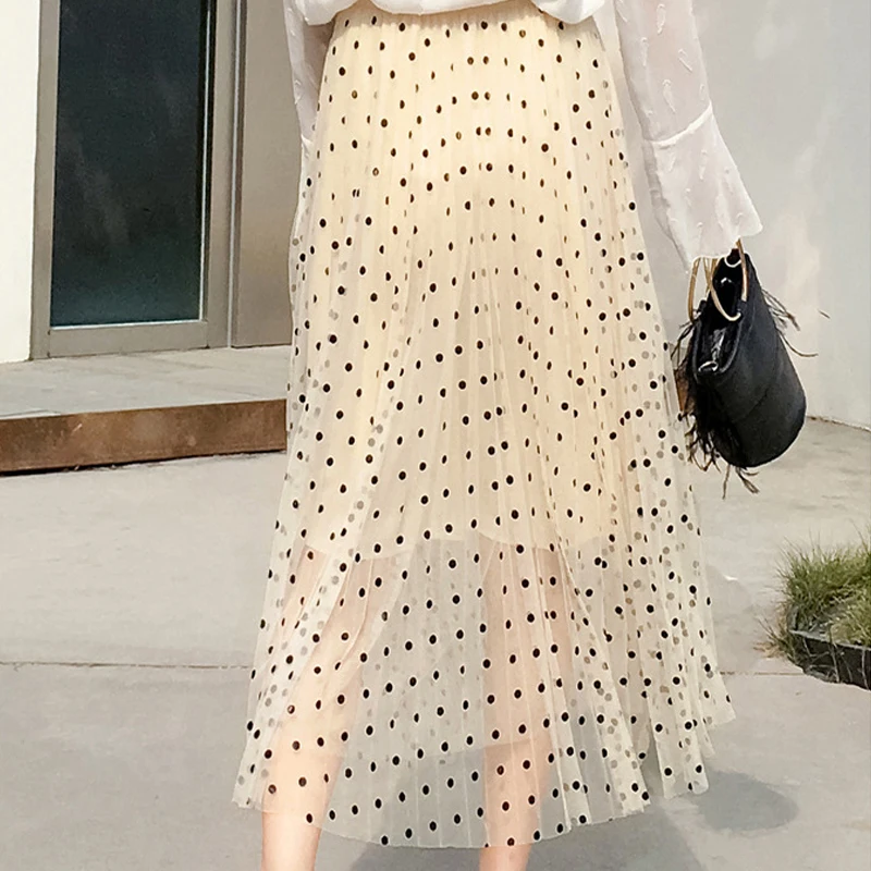 Women Fashion Polka Dots High Waist Mesh Skirts 2019 Summer Tulle Skirts Casual Tutu Skirt Female Korean Style A-line Skirt
Women Fashion Polka Dots High Waist Mesh Skirts 2019 Summer Tulle Skirts Casual Tutu Skirt Female Korean Style A-line Skirt