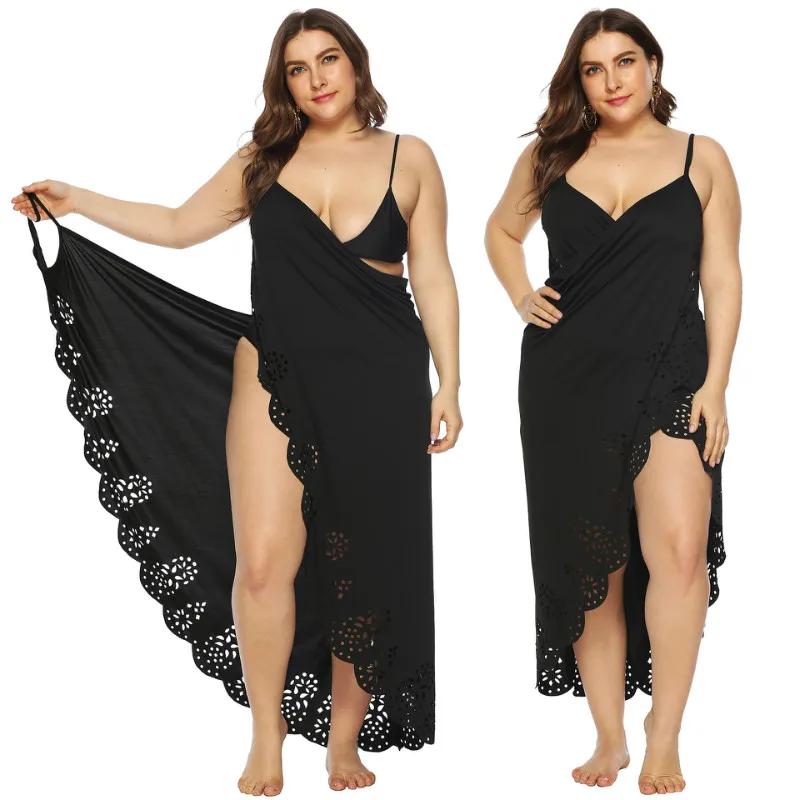 Plus Size Beach Cover Up Wrap Dress Robe Women Summer V Neck Spaghetti Strap Sling Dress Sexy Backless Beach Dress
Plus Size Beach Cover Up Wrap Dress Robe Women Summer V Neck Spaghetti Strap Sling Dress Sexy Backless Beach Dress