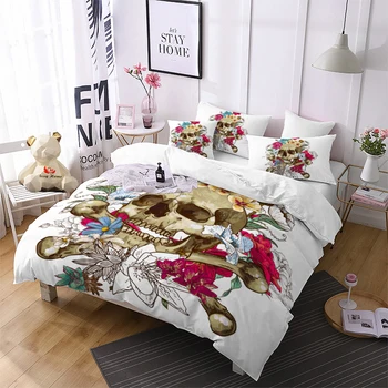 Skull Bedding Set Queen/King Size Printed Bed Sets 3pcs Black Home Textiles US/AU/RU Size with Pillow Case M2225 Cama
Skull Bedding Set Queen/King Size Printed Bed Sets 3pcs Black Home Textiles US/AU/RU Size with Pillow Case M2225 Cama