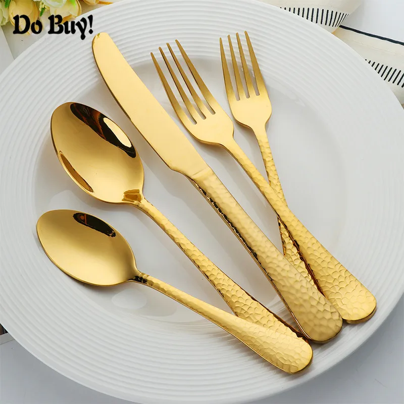 DO BUY 5PCS Cutlery Stainless Steel Gold Dinnerware Spoon Fork Knife Set Wedding Party Tableware Hotel Restaurant Freeshipping
DO BUY 5PCS Cutlery Stainless Steel Gold Dinnerware Spoon Fork Knife Set Wedding Party Tableware Hotel Restaurant Freeshipping