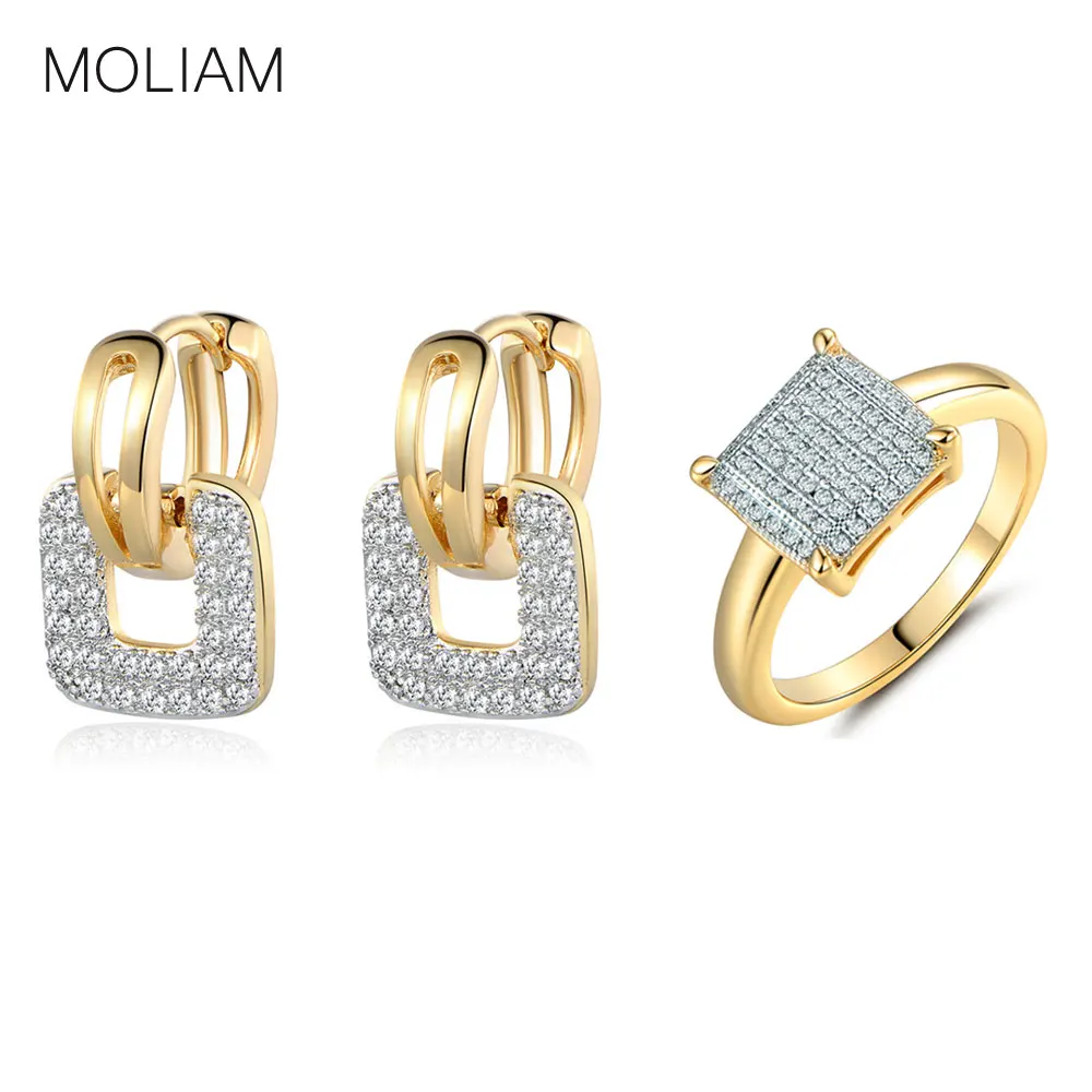 MOLIAM Fashion Design Small Huggie Hoop Earrings Rings Set for Women Gold Plated Cubic Zircon Jewelry Sets E218+MLR229
MOLIAM Fashion Design Small Huggie Hoop Earrings Rings Set for Women Gold Plated Cubic Zircon Jewelry Sets E218+MLR229