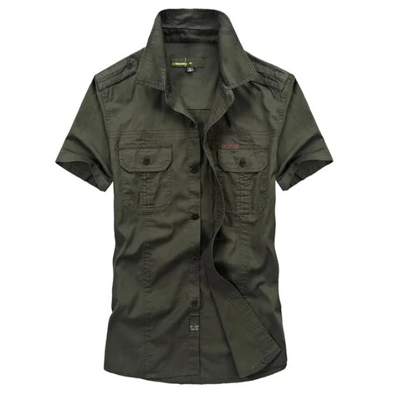 2019 New Summer Men's Short Sleeves Shirts Cotton Breathable Chemise homme Loose Shirt Army Green Khaki Blue Plus size 5XL
2019 New Summer Men's Short Sleeves Shirts Cotton Breathable Chemise homme Loose Shirt Army Green Khaki Blue Plus size 5XL