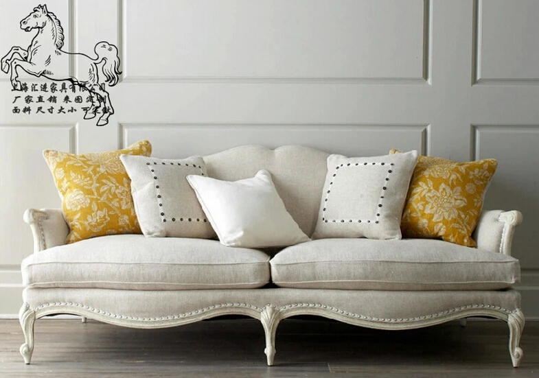 Living Room Nordic Style American Country Antique Solid Wood Fabric Sofa Modern Living Room Nordic Style American Country Antique Solid Wood Fabric Sofa Modern