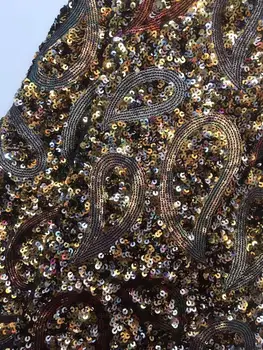 NEW African Lace Fabric, French Sequins Net Lace Noble Gold Sequins Fabrics High Quality African Tulle Colorful Sequins Lace Z6
NEW African Lace Fabric, French Sequins Net Lace Noble Gold Sequins Fabrics High Quality African Tulle Colorful Sequins Lace Z6
