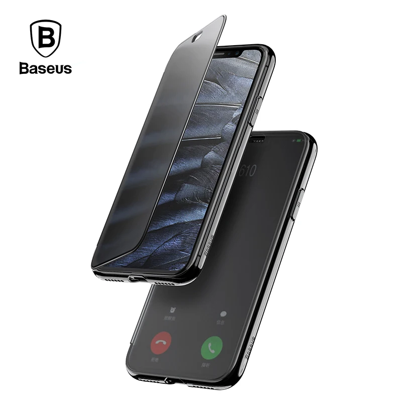 Чехол книжка Baseus с новым узором для iPhone X чехол из закаленного стекла осязаемым