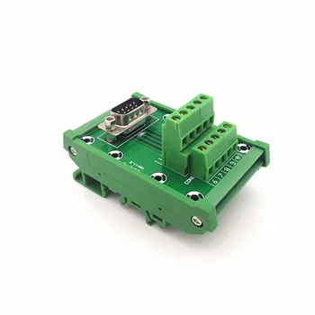 D-SUB DB9 DIN Rail Mount Interface Module Male Header Breakout Board, Terminal Block, Connector.