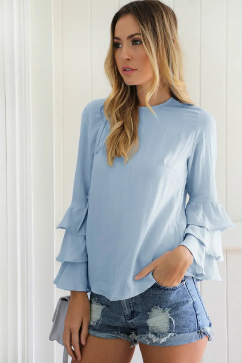 Plus Size Petal Sleeves Chiffon Shirt Moda Mujer Office Lady Tops Solid Color 5XL O-Neck Women Casual Loose Thin Roupas Feminina
Plus Size Petal Sleeves Chiffon Shirt Moda Mujer Office Lady Tops Solid Color 5XL O-Neck Women Casual Loose Thin Roupas Feminina