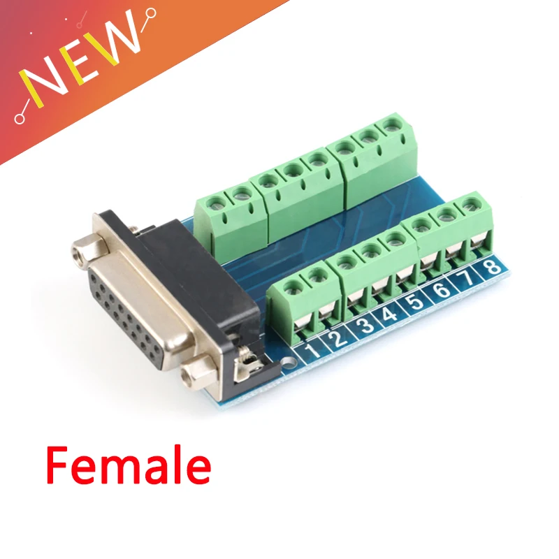 DB15 D SUB VGA 15pin Женский адаптер Jack терминал Breakout PCB плата|Соединители| |