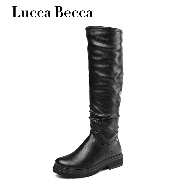 Lucca Becca Winter Boots Women Shoes Black Pu Leather Flats Knee High Boots For Women Wrinkle Boots Rivets New Winter Shoes Lady
Lucca Becca Winter Boots Women Shoes Black Pu Leather Flats Knee High Boots For Women Wrinkle Boots Rivets New Winter Shoes Lady