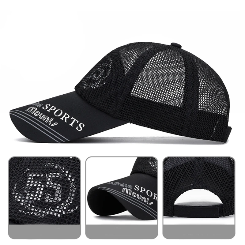 Men Outdoor Sports Cap Bone Casquette Homme Mesh Dad Hat Sun Trucker Cap Summer Long Brim Mesh Cap 15 HTB13Ovha8Cw3KVjSZFuq6AAOpXag