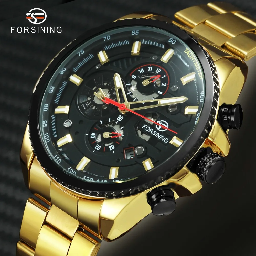 FORSINING Top Brand Luxury Fashion Royal Auto Mechanical Watch Men 3 Sub-dials 6 Chronograph Stainless Steel Strap Wristwatches
FORSINING Top Brand Luxury Fashion Royal Auto Mechanical Watch Men 3 Sub-dials 6 Chronograph Stainless Steel Strap Wristwatches