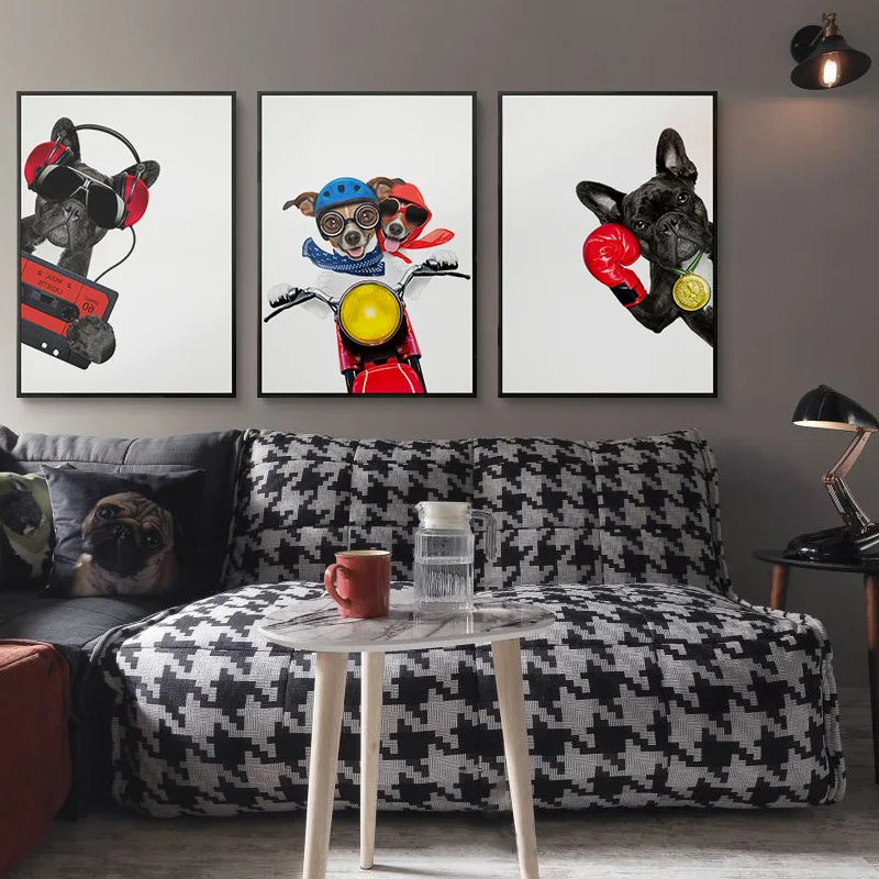 Fashion Hippie Animal Pet Bulldog Cosplay Posters Nordic Living Room Wall Art Print Pictures Home Decor Canvas Painting No Frame
Fashion Hippie Animal Pet Bulldog Cosplay Posters Nordic Living Room Wall Art Print Pictures Home Decor Canvas Painting No Frame