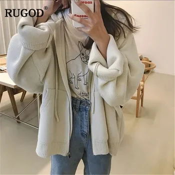 RUGOD knitted women coat solid round neck zipper plus size long sleeves cotton white korean style casual fashion spring jacket 
RUGOD knitted women coat solid round neck zipper plus size long sleeves cotton white korean style casual fashion spring jacket