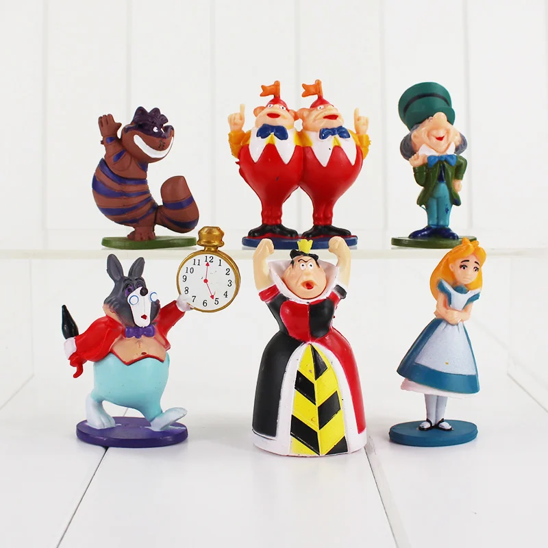 Hot 6pcs/lot PVC Toy Red Queen the Cheshire Cat Mad Hatter The March Hare figure Toy
Hot 6pcs/lot PVC Toy Red Queen the Cheshire Cat Mad Hatter The March Hare figure Toy