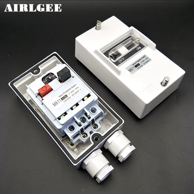 M611 Motor Protective Swith AC 660V 3 Pole 19A-25A Adjustable Switch Circuit Breaker w Waterptoof Box
M611 Motor Protective Swith AC 660V 3 Pole 19A-25A Adjustable Switch Circuit Breaker w Waterptoof Box