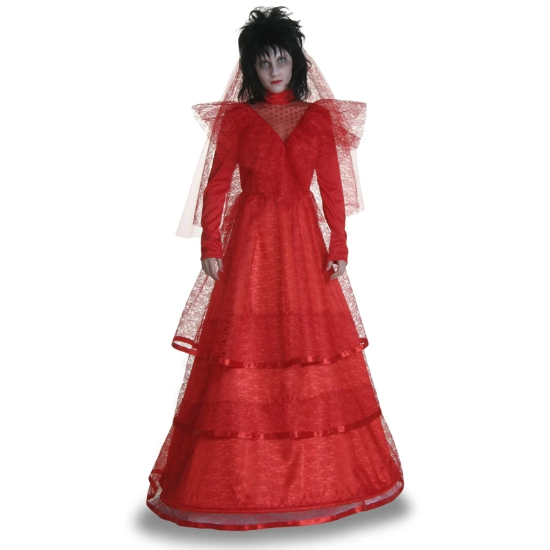 Red Gothic Wedding Costume Gorgeous Beautiful Undead Bride High-Quality Gown Enough To Get Down The Aisle Or Halloween Party
Red Gothic Wedding Costume Gorgeous Beautiful Undead Bride High-Quality Gown Enough To Get Down The Aisle Or Halloween Party