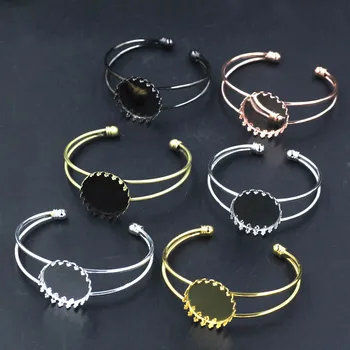 25mm Open Cuff Bangle Settings Blank Bases Round Crown Bezel Glass Cabochon Bracelet Findings DIY Making Multi-color Plated 
25mm Open Cuff Bangle Settings Blank Bases Round Crown Bezel Glass Cabochon Bracelet Findings DIY Making Multi-color Plated