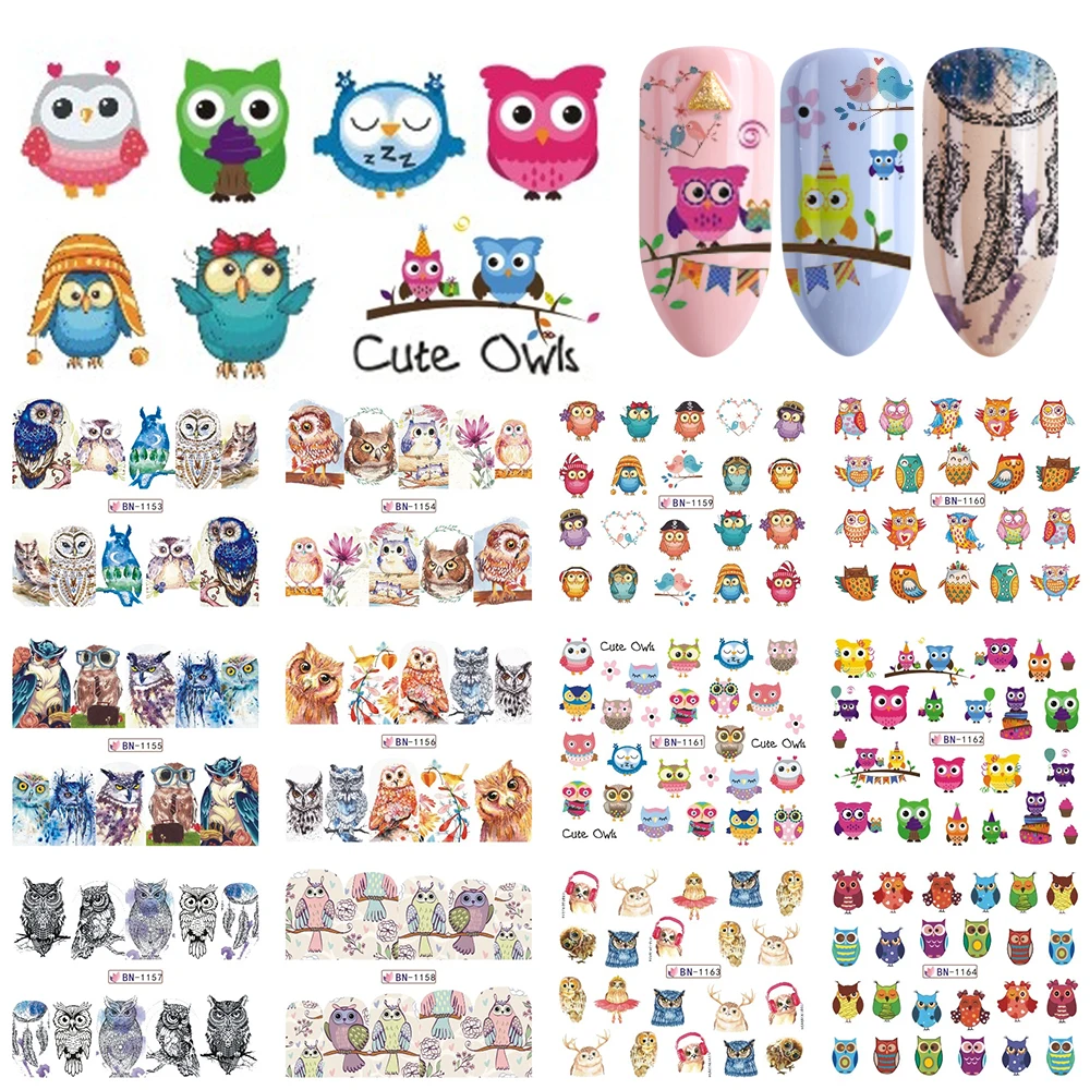 Cartoon Nail Sticker Cute Owl Animals Design Water Transfer Decals Lovely Wraps Decoration Tips Women Manicure SABN1153-1164
Cartoon Nail Sticker Cute Owl Animals Design Water Transfer Decals Lovely Wraps Decoration Tips Women Manicure SABN1153-1164