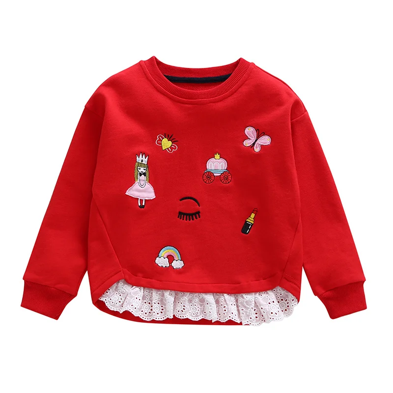 Baby Girls Embroidery Cartoon Lace Patchwork Long Sleeve Sweatshirts Children Kids Autumn Warm Casual Soft Cotton Clothing Tees
Baby Girls Embroidery Cartoon Lace Patchwork Long Sleeve Sweatshirts Children Kids Autumn Warm Casual Soft Cotton Clothing Tees