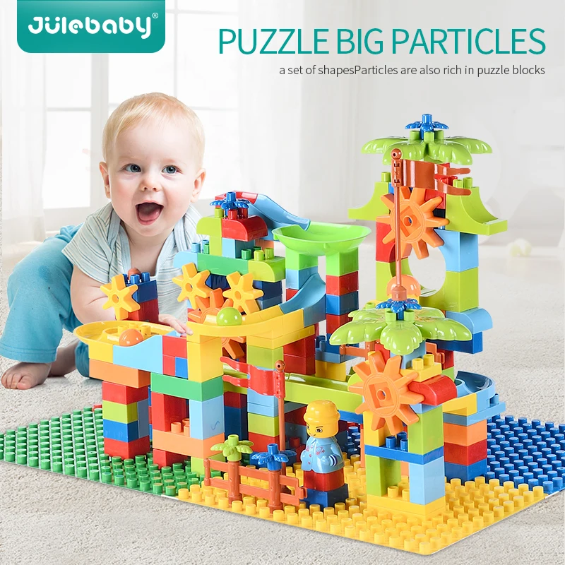 232 pcs Construction Marble Race Run Maze Balls Track design building blocks toys Compatible with legoings Duplo Big Size brick
232 pcs Construction Marble Race Run Maze Balls Track design building blocks toys Compatible with legoings Duplo Big Size brick