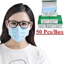 100 Pcs/Saco 2 Pm2.5 Indústria Não-tecido Máscara Descartável Máscara de Poeira Masculino E Feminino Genérico Azul Pendurado tipo de ouvido Máscaras de Protecção(China)