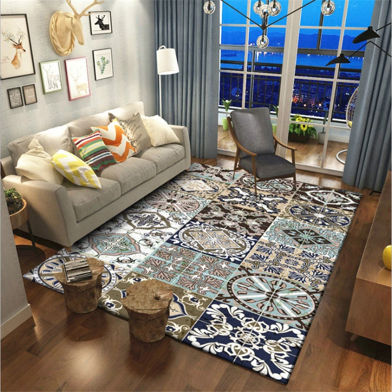 Rugs and Carpets for Home Living Room Nordic Retro Stitching Floral Pattern Carpet Non-slip and Anti-wrinkle Floor Mat
Rugs and Carpets for Home Living Room Nordic Retro Stitching Floral Pattern Carpet Non-slip and Anti-wrinkle Floor Mat