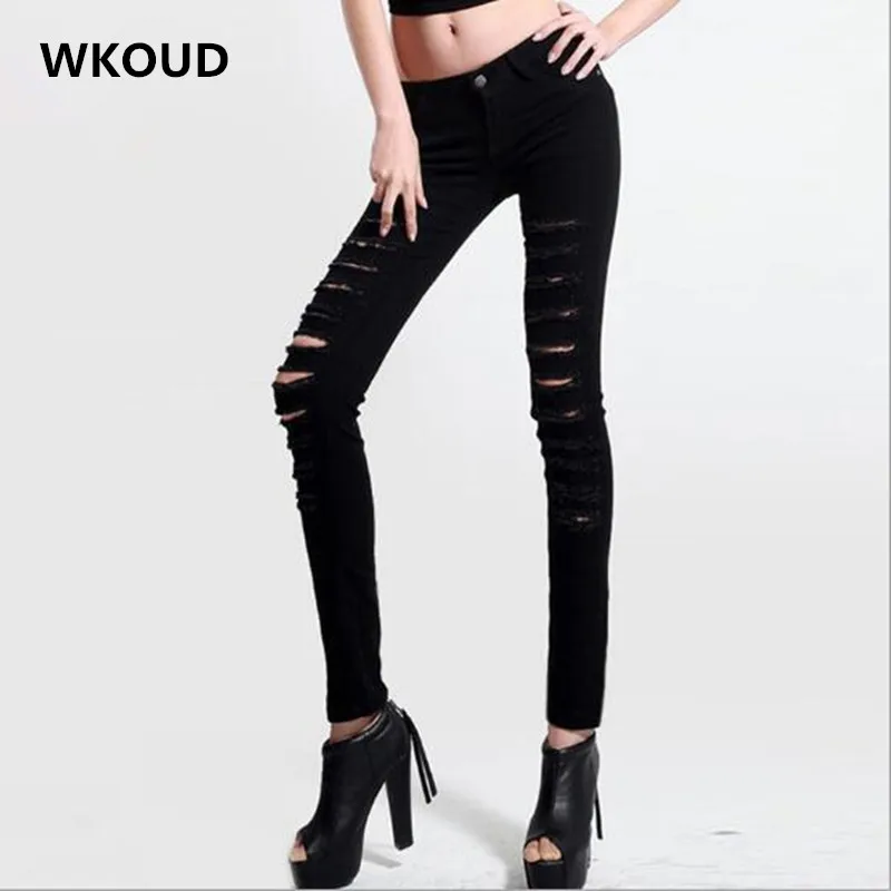 WKOUD Women's Ripped Jeans Holes Solid Low Waist Denim Pencil Pants Yellow Stretch Slim Trousers Female Casual Wear P8414
WKOUD Women's Ripped Jeans Holes Solid Low Waist Denim Pencil Pants Yellow Stretch Slim Trousers Female Casual Wear P8414