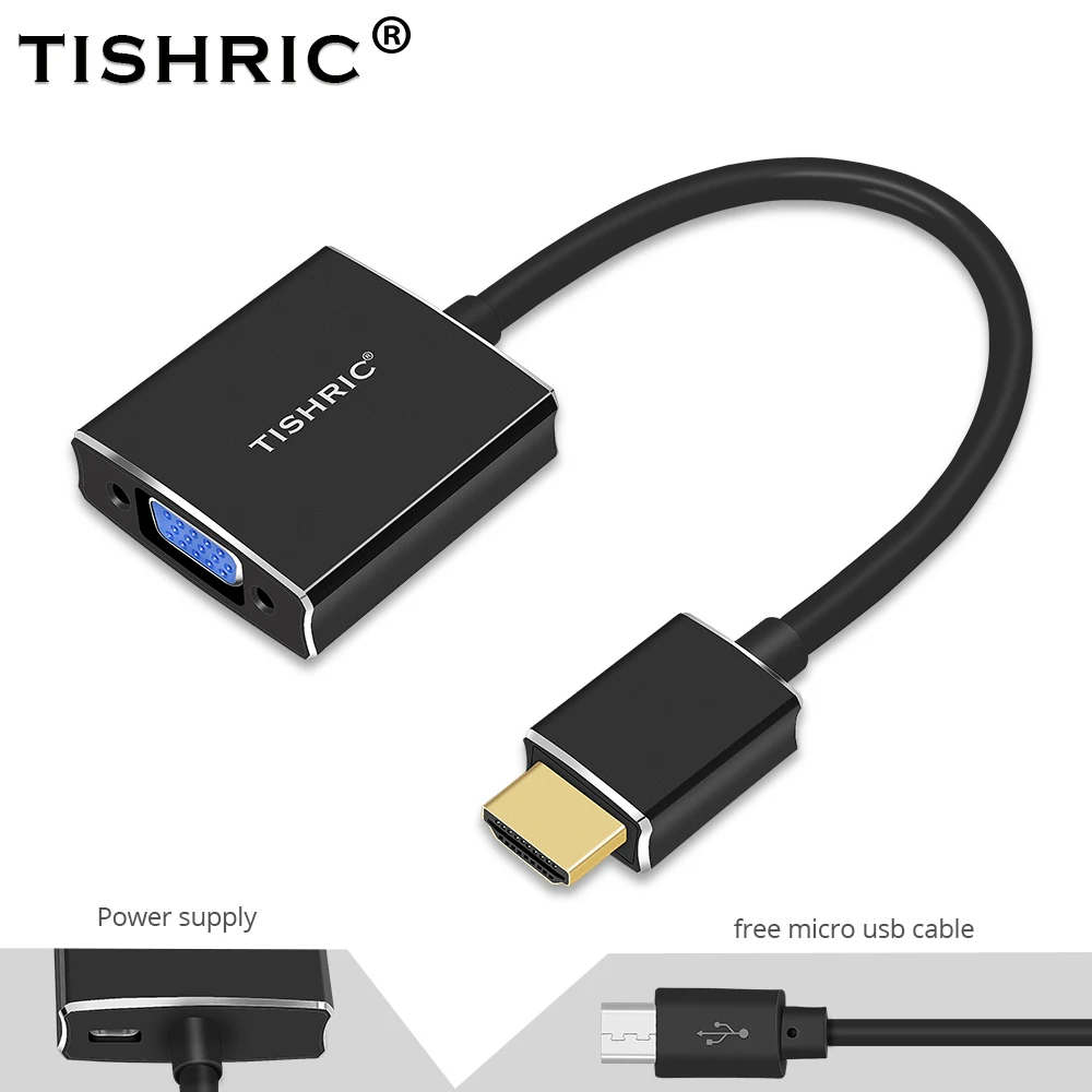 TISHRIC HDMI TO VGA Cable With Power Digital TO Analog Audio Converter Male To Famale Adapter 1080P For Laptop TV Box Projector
TISHRIC HDMI TO VGA Cable With Power Digital TO Analog Audio Converter Male To Famale Adapter 1080P For Laptop TV Box Projector