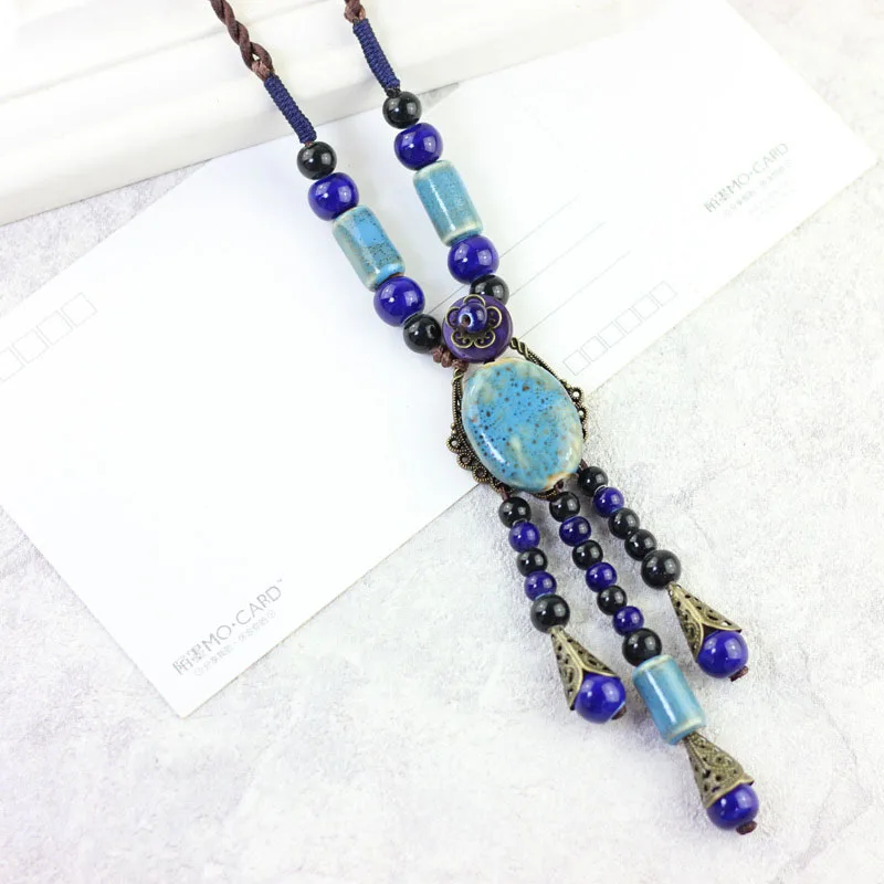 2018 fashion long chain necklace colored stone tassels Clavicular chain Summer Bohemia Handmade ceramic choker women's sale
2018 fashion long chain necklace colored stone tassels Clavicular chain Summer Bohemia Handmade ceramic choker women's sale