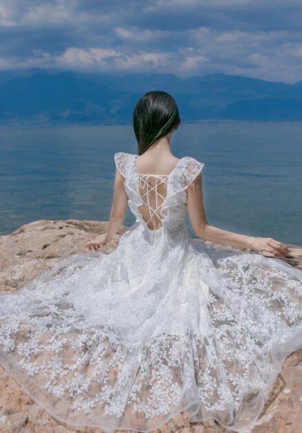 Free Shipping Sexy Bohemian Style Off Shoulder Ruffles Backless Lace Hollow-out Flower Embroidery Long Chiffon Dress White
Free Shipping Sexy Bohemian Style Off Shoulder Ruffles Backless Lace Hollow-out Flower Embroidery Long Chiffon Dress White