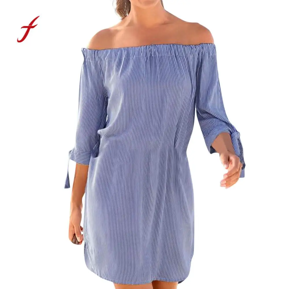 Feitong Women Sexy Off Shoulder Dress Half Sleeve Striped Straight Dress Ladies Slash neck Casual Party Mini Dresses vestido /PY
Feitong Women Sexy Off Shoulder Dress Half Sleeve Striped Straight Dress Ladies Slash neck Casual Party Mini Dresses vestido /PY