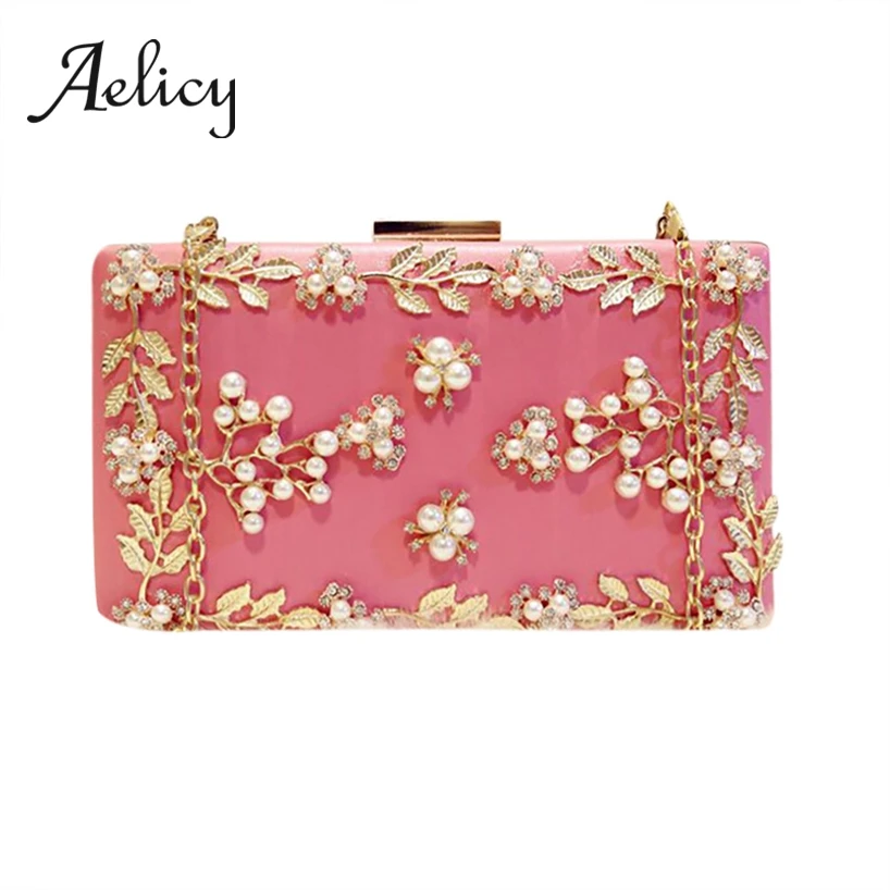 Aelicy Women Chain Evening Handbag Metal Leaf Pearl Luxury Party Clutch Dinner Dress Buckle Bag Lady Wedding Shoulder Bag Small
Aelicy Women Chain Evening Handbag Metal Leaf Pearl Luxury Party Clutch Dinner Dress Buckle Bag Lady Wedding Shoulder Bag Small