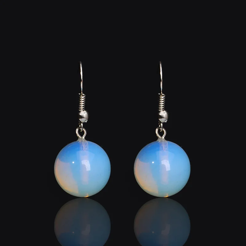 1 Pair Simple 15mm Round Ball Beaded Drop Earrings White Crystal Stone Moonstone Clear Sea Opal Dangles Earrings for Women Girls
1 Pair Simple 15mm Round Ball Beaded Drop Earrings White Crystal Stone Moonstone Clear Sea Opal Dangles Earrings for Women Girls