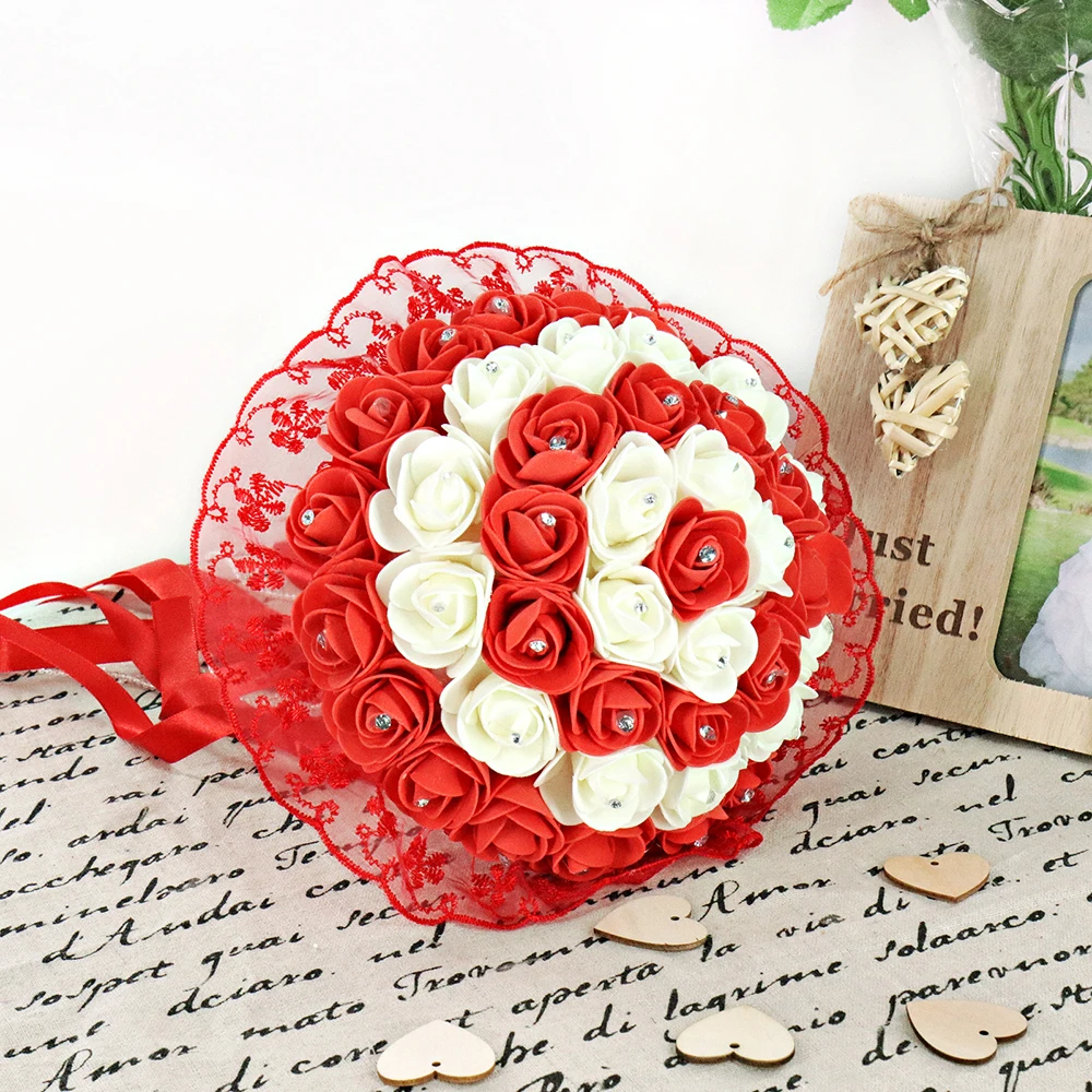 Romantic Artificial Rose Balls Bouquet with Beads String Flower Head For Wedding Bride Bridesmaid Party Supply ramos de novia
Romantic Artificial Rose Balls Bouquet with Beads String Flower Head For Wedding Bride Bridesmaid Party Supply ramos de novia
