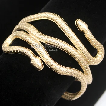 

Egypt Cleopatra Swirl Snake Arm Cuff Armlet Armband Big Wide Bangle Bracelet Cuff Indian Jewelry Pulseiras Women Men