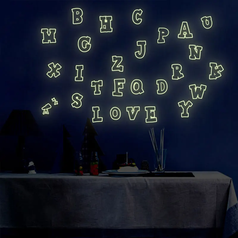 PVC English Word ABC Luminous Stickers Night Vision Wall Sticker For Living Room Kids Study Room Home Decor
PVC English Word ABC Luminous Stickers Night Vision Wall Sticker For Living Room Kids Study Room Home Decor
