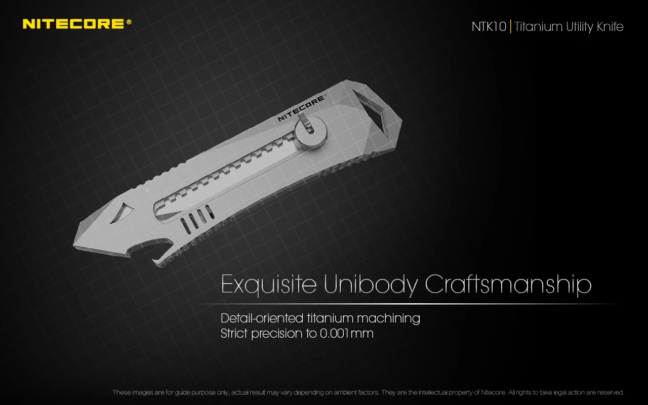 NITECORE NTK10 Titanium Utility Knife EDC Camping Tool OLFA Blade Titanium alloy handle with clip opener
NITECORE NTK10 Titanium Utility Knife EDC Camping Tool OLFA Blade Titanium alloy handle with clip opener