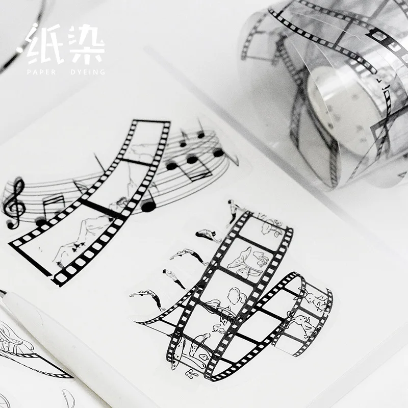 60mm*3m Black and white film PET masking tape retro transparent decoration washi tape diy planner diary scrapbooking escolar
60mm*3m Black and white film PET masking tape retro transparent decoration washi tape diy planner diary scrapbooking escolar
