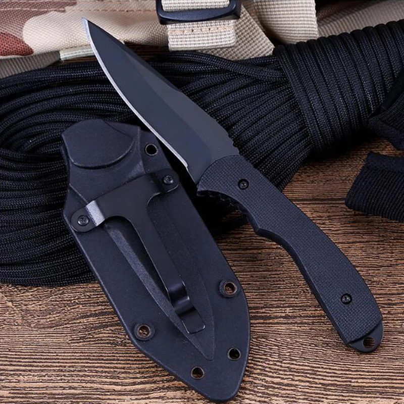 Stainless Steel Fixed Blade Survival Camping Hunting Tactical Knife With Strap and Sheath
Stainless Steel Fixed Blade Survival Camping Hunting Tactical Knife With Strap and Sheath