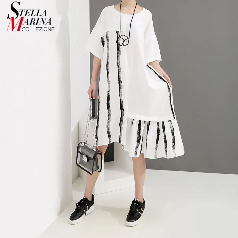 New 2019 Korean Style Women White Striped Short Sleeve O Neck Female Casual Wear Midi Dresses Plus Size Robe Femme Vestido 4968
New 2019 Korean Style Women White Striped Short Sleeve O Neck Female Casual Wear Midi Dresses Plus Size Robe Femme Vestido 4968