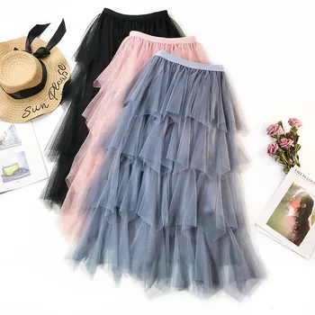 Hot Irregular Layered Skirts for Woman Summer New Solid Mesh Skirts Ladies Midi Party Skirts Casaul Beach Skirts Woman
Hot Irregular Layered Skirts for Woman Summer New Solid Mesh Skirts Ladies Midi Party Skirts Casaul Beach Skirts Woman