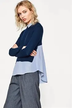 Women's spring P5-15434 Knitting Pullovers za blusa pinstripe ladies Patchwork Shirts pulowery Sweater knitwear Femme Camisola
Women's spring P5-15434 Knitting Pullovers za blusa pinstripe ladies Patchwork Shirts pulowery Sweater knitwear Femme Camisola