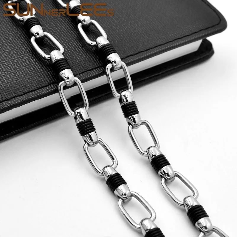 SUNNERLEES 316L Stainless Steel Necklace 10mm Geometric Link Chain Silver Black Silicone Men Women Fashion Jewelry Gift SC171 N
SUNNERLEES 316L Stainless Steel Necklace 10mm Geometric Link Chain Silver Black Silicone Men Women Fashion Jewelry Gift SC171 N